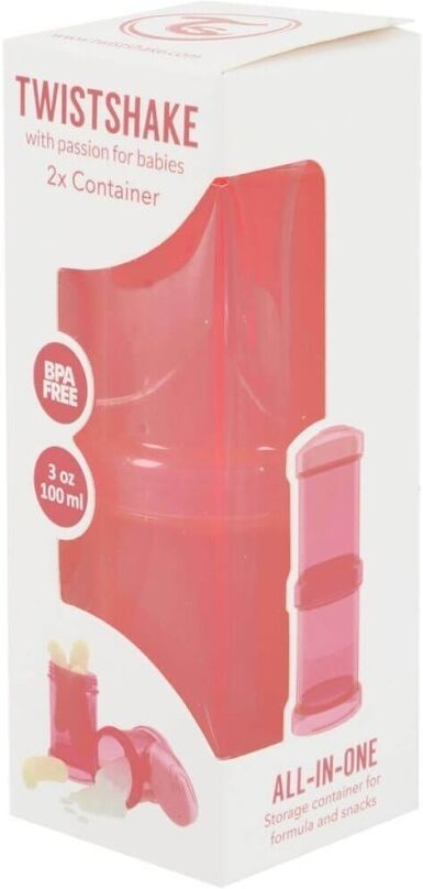 XS-Stock.com Ltd Twistshake 2 x 3oz 100ml Snack & Formula Containers - Peach