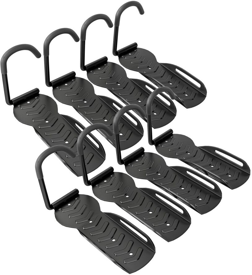 MHSTAR UK LTD SPORTNOW 8 Pack Bike Rack, Wall Mounted Bicycle Hanger Hook, Foldable Garage Bike Wall Rack, Bicycle Storage Holder for Indoor Outdoor Use