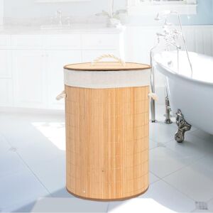 MantraRaj Infotech LTD. MantraRaj Bamboo Laundry Hamper Basket Clothes Storage Organizer Bag Lid Natural Bamboo Laundry Basket Clothes Storage Organizer Ideal for Bedrooms Id
