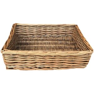 Red Hamper Antique Wash Rectangular Straight Sided Wicker Tray - Medium Red Hamper Antique Wash Rectangular Straight Sided Wicker Tray - Medium