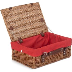 Red Hamper Double Steamed Wicker Picnic Basket - Red Lining Red Hamper Double Steamed Wicker Picnic Basket - Red Lining
