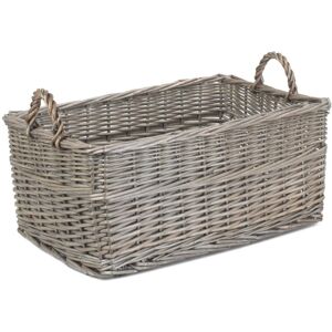Red Hamper Shallow Antique Wash Storage Wicker Basket - Set of 3 Red Hamper Shallow Antique Wash Storage Wicker Basket - Set of 3