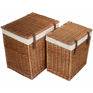 Red Hamper Boutique Double Steamed Wash Storage Laundry Basket With Lining - Set of 2 Red Hamper Boutique Double Steamed Wash Storage Laundry Basket With Lining - Set of 2