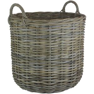 Red Hamper Tall Round Fireside Grey Rattan Log Basket - Set of 2 Red Hamper Tall Round Fireside Grey Rattan Log Basket - Set of 2