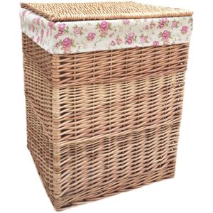 Red Hamper Garden Rose Lining Light Steamed Square Laundry Wicker Basket - Set of 2 Red Hamper Garden Rose Lining Light Steamed Square Laundry Wicker Basket - Set of 2