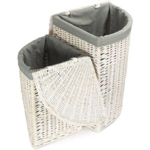 Red Hamper Corner White Wash Laundry Hamper with Grey Sage Lining - Set of 2 Red Hamper Corner White Wash Laundry Hamper with Grey Sage Lining - Set of 2