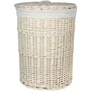 Red Hamper White Wash Round White Cotton Lined Laundry Basket - Set of 2 Red Hamper White Wash Round White Cotton Lined Laundry Basket - Set of 2