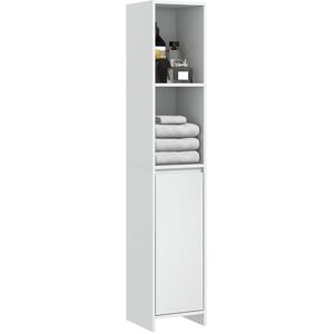 MHSTAR UK LTD HOMCOM Narrow Bathroom Cabinet, Slim Bathroom Storage Unit with Open Compartment, Freestanding Storage Cupboard for Small Spaces, 30 x 30 x 160 cm, Wh