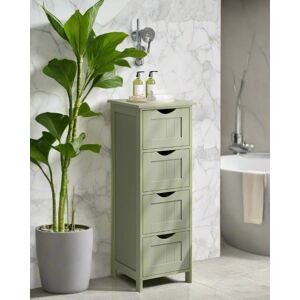 HMS precious limited Green Bathroom Floor Storage Cabinet – Freestanding Unit with 4 Drawers