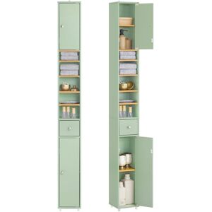 SoBuy Commercial GmbH SoBuy BZR34-II-GR, Tall Bathroom Storage Cabinet - Freestanding Slim Bathroom Cabinet, Water-Resistant MDF with Adjustable Shelves and Drawer - Compac SoBuy Commercial GmbH SoBuy BZR34-II-GR, Tall Bathroom Storage Cabinet - Freestanding Slim Bathroom Cabinet, Water-Resistant MDF with Adjustable Shelves and Drawer - Compac