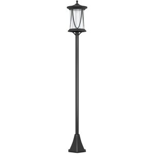 MHSTAR UK LTD Outsunny Solar Lamp Post Light, 1.3 M LED Outdoor Street Light, Waterproof IP44 for Patio, Garden, Pathway, Cool White
