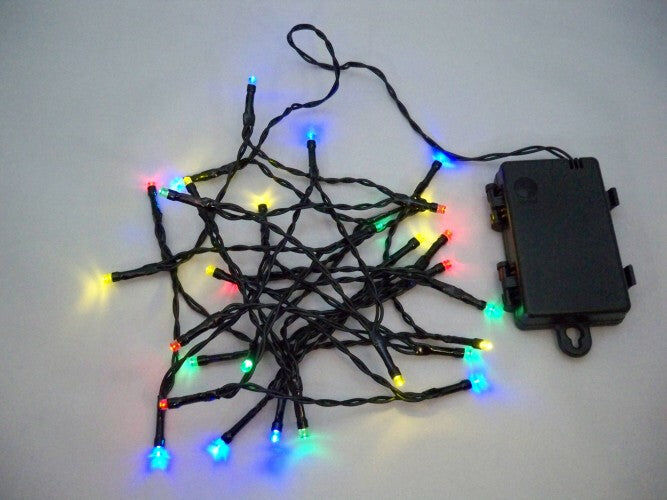 Best Artificial Ltd LED Outdoor Waterproof Battery 8 Multi-Function String Lights with Timer - 30 LED's (3m) - Multi-Coloured
