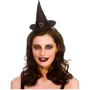 XS-Stock.com Ltd Mini Witch Hat Headband Deluxe Black Satin Fancy Dress XS-Stock.com Ltd Mini Witch Hat Headband Deluxe Black Satin Fancy Dress