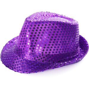 I Love Fancy Dress Purple Sequin Fedora Hat - Pack of 24 I Love Fancy Dress Purple Sequin Fedora Hat - Pack of 24