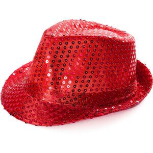 I Love Fancy Dress Red Sequin Fedora Hat - Pack of 3 I Love Fancy Dress Red Sequin Fedora Hat - Pack of 3