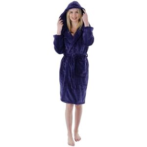 XS-Stock.com Ltd Autumn Faith Womens Deluxe Plush Robe With Hood And Pockets - Deep Purple - S XS-Stock.com Ltd Autumn Faith Womens Deluxe Plush Robe With Hood And Pockets - Deep Purple - S
