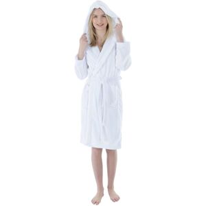 XS-Stock.com Ltd Autumn Faith Womens Deluxe Plush Robe With Hood And Pockets - White - L XS-Stock.com Ltd Autumn Faith Womens Deluxe Plush Robe With Hood And Pockets - White - L