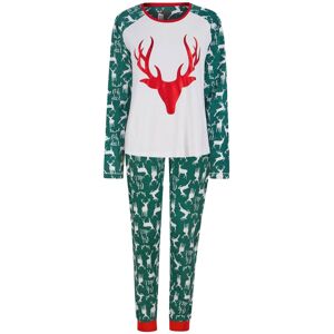 XS-Stock.com Ltd Womens Christmas Pyjama Set Stag Head Motif - Green - M XS-Stock.com Ltd Womens Christmas Pyjama Set Stag Head Motif - Green - M