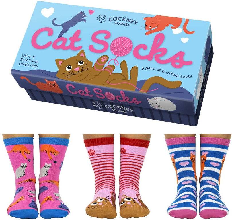 Gifts Direct 2 U Ltd Women's Socks Set of 3 Pairs Cat Adult UK 4-8