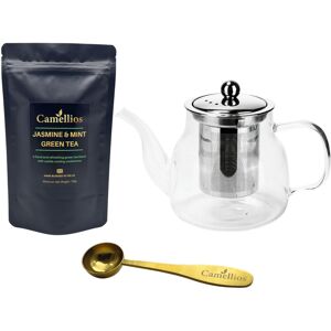 Camellios Loose Leaf Tea Set – Perfect for Tea Lovers - Jasmine & Mint Green Tea (100g) Camellios Loose Leaf Tea Set – Perfect for Tea Lovers - Jasmine & Mint Green Tea (100g)