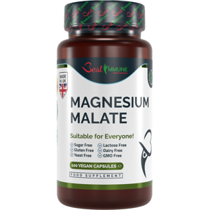 Best Immune International Natural Magnesium Malate 500mg Premium Grade Ideal Strength 100 Vegan Capsules Highest bioavailability Best Immune International Natural Magnesium Malate 500mg Premium Grade Ideal Strength 100 Vegan Capsules Highest bioavailability