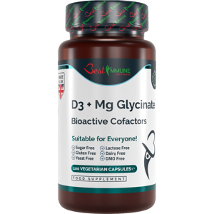 Best Immune International Natural Vitamin D3 1000IU Magnesium Glycinate 400mg Bioactive Cofactors Premium Quality Natural Product Ideal Strength 100 Vegetarian Capsules Highest Best Immune International Natural Vitamin D3 1000IU Magnesium Glycinate 400mg Bioactive Cofactors Premium Quality Natural Product Ideal Strength 100 Vegetarian Capsules Highest