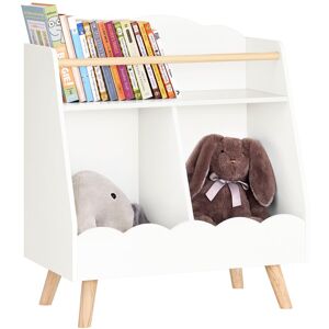 SoBuy Commercial GmbH SoBuy KMB100-K-W, Children Kids Bookcase Bookshelf Toy Shelf Storage Shelf with 3 Compartments, White