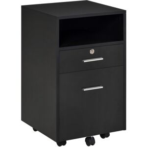 MHSTAR UK LTD Vinsetto Mobile File Cabinet Lockable Documents Storage w/ 5 Wheels Black