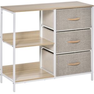 MHSTAR UK LTD Beige 3-Drawer Chest Dresser - Storage Organiser