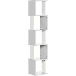 MHSTAR UK LTD HOMCOM 5-Tier Bookshelf Freestanding Bookcase Storage Shelves Study, Light Grey