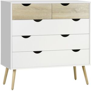 MHSTAR UK LTD HOMCOM Chest of Drawers, 5 Drawer Storage Cabinet Unit Bedroom Living Room