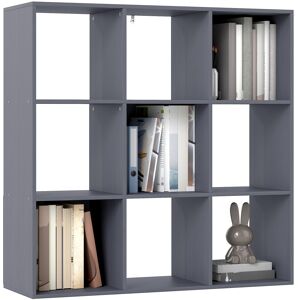 MHSTAR UK LTD HOMCOM 3 Tier Bookshelf, Modern Cube Bookcase with 9 Open Storage Compartments, Freestanding Display Storage Unit for Living Room, Bedroom, Study, Gre