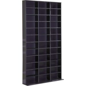 MHSTAR UK LTD HOMCOM CD DVD Media Storage Shelves Display Shelf Racks Wooden Frame Black