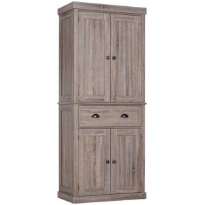 MHSTAR UK LTD HOMCOM Freestanding Pantry Cupboard Storage Cabinet Home Organizer Furniture