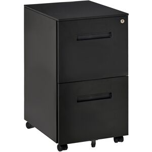 MHSTAR UK LTD Vinsetto Mobile Lockable File Cabinet w/ Adjustable Hanging File Folder Black