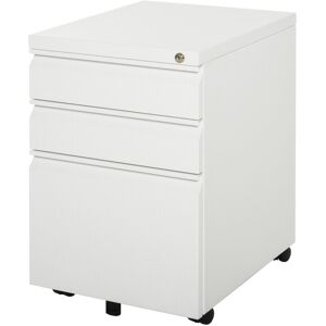 MHSTAR UK LTD Vinsetto Mobile Vertical File Cabinet Lockable Metal Cabinet with 3 Drawers