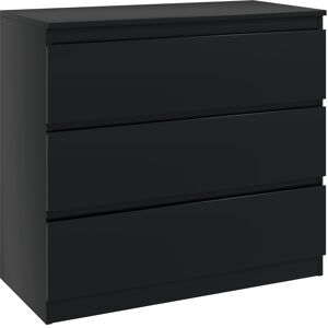 MHSTAR UK LTD HOMCOM Chest of Drawers, 3-Drawer Storage Organiser Unit for Bedroom, Living Room, Black