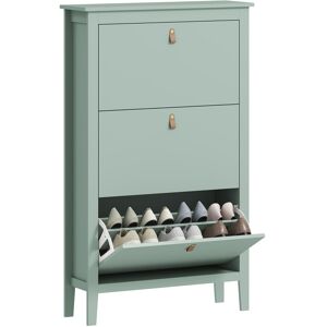 MHSTAR UK LTD HOMCOM 3 Drawer Shoe Cabinet with Flip Doors, Narrow Shoe Storage Cabinet with Removable and Adjustable Shelves, 21 Pairs Footwear Cupboard for Hallwa