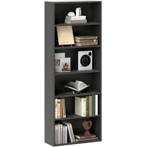 MHSTAR UK LTD HOMCOM 6 Tier Bookshelf, Freestanding Bookcase with Adjustable Shelves, Display Storage Unit for Living Room, Bedroom, Study, 60 x 24 x 158.5 cm, Blac