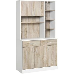 MHSTAR UK LTD HOMCOM Kitchen Cupboard Sideboard Storage Cabinet Unit with Counter Top, Adjustable Shelves, Drawers for Dining Room, Living Room