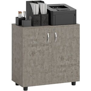 MHSTAR UK LTD Vinsetto Lockable Filing Cabinet, 2-Tier Storage Cabinet, Office Storage Cabinet with 2 Keys for Home Office, Grey