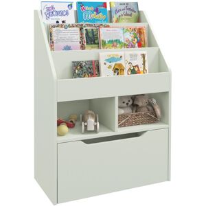 MHSTAR UK LTD HOMCOM Kids Bookshelf with Storage Drawer, Children's Bookcase with Wheels, Toy Organiser for Bedroom, Playroom - Green