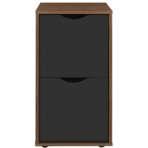 MantraRaj Infotech LTD. Berkeley Filing Bedroom Cabinet Storage Table With 2 Non-locking Drawers- Black