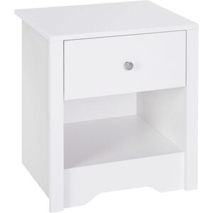 MHSTAR UK LTD HOMCOM Bedside Table Unit Drawer Shelf Cabinet Chest Solid Wood Bedroom