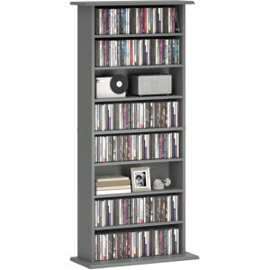 MHSTAR UK LTD HOMCOM 360 CD/185 DVD Storage Unit, 185 Blu-ray Media Storage Shelf with 8 Compartments and 6 Adjustable Shelves, CD Tower for Living Room, Bedroom, O