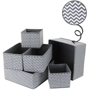 MantraRaj Infotech LTD. MantraRaj Drawer Organiser Set of 6 Divider Foldable Storage Bins Boxes for Socks, Tie, Shirts, Bras Underwear Collapsible Wardrobe Closet Organisers