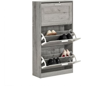 SoBuy Commercial GmbH SoBuy FSR137-L-HG, 3 Drawers Shoe Cabinet Storage Cupboard Organizer Unit, Grey