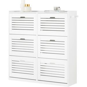 SoBuy Commercial GmbH SoBuy FSR145-W, 6 Drawers Shoe Cabinet Shoe Rack Shoe Storage Cupboard Organizer Unit, White