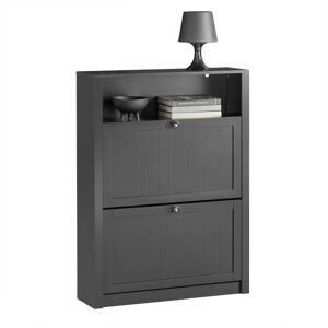 SoBuy Commercial GmbH SoBuy FSR87-SCH, Shoe Cabinet Shoe Rack Shoe Storage Cupboard Organizer Unit, Black