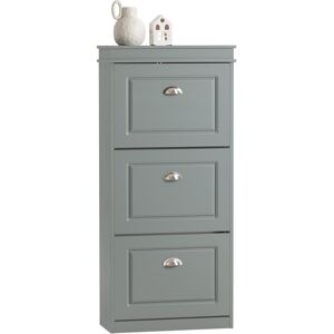 SoBuy Commercial GmbH SoBuy FSR94-HG, 3 Drawers Shoe Cabinet Shoe Rack Shoe Storage Cupboard Organizer Unit, Grey